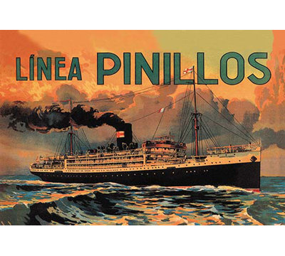 Publicité rétro à ligne de croisière pinillos