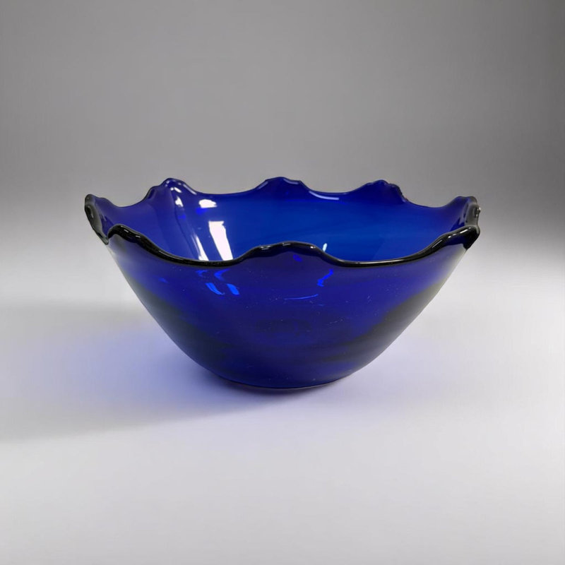 Glass Serving Bowl, Blue