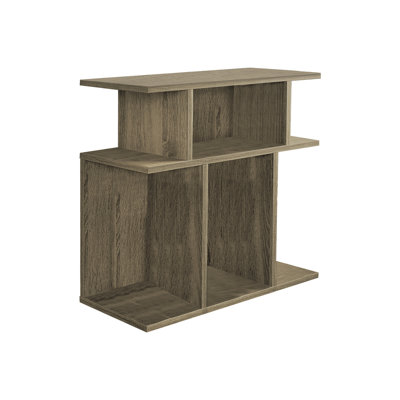 Dark Taupe Side Table With 6 Open Shelves For Bedroom And Living Room Accent Shelves, Ideal Area Decoration