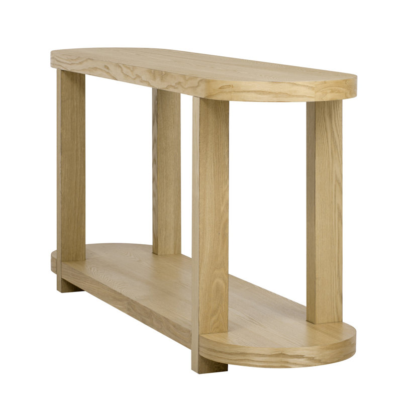 Modern Minimalist Ash Veneer Entryway Table with Streamlined Desktop Design, Natural