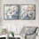 Fleurs de pivoines givrées monochromes I - art mural pivoines - ensemble d'art mural traditionnel 2 pièces