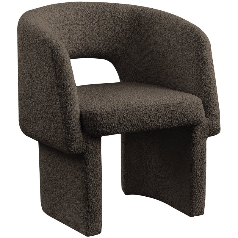 Ixchel Fabric Dining Chair, Brown Boucle Fabric