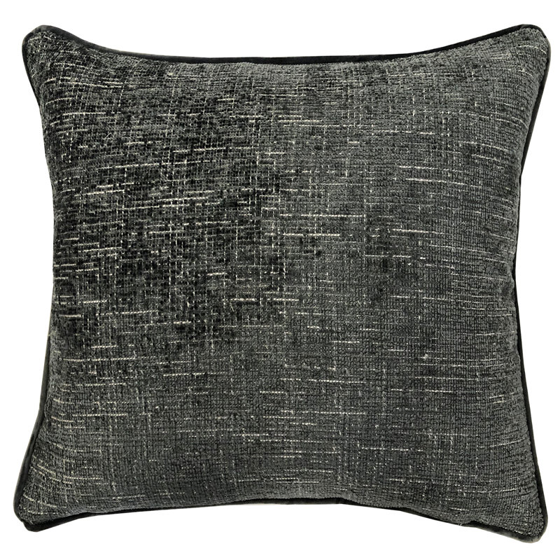 Joelle Square Pillow Cover & Insert, Gray