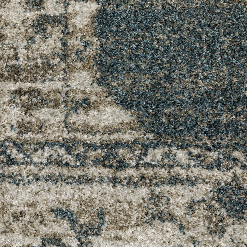 Tapis oriental bleu / beige, Rectangle 9 pi 10 po x 12 pi 10 po