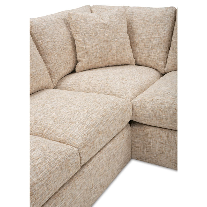 Dorian 2-Piece Sectional, Brown Polyester, Right Hand Facing