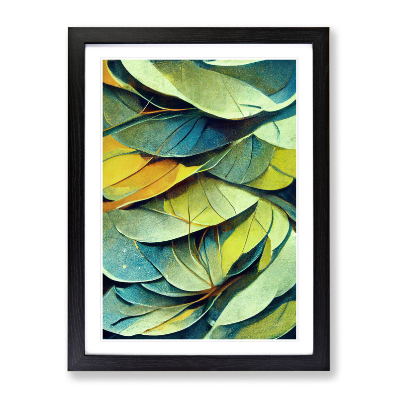 Leaf - Framed Print, Black, 46cm H x 34cm W x 2cm D