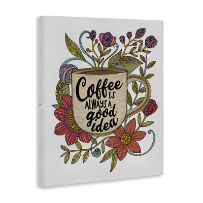 «Floral Coffee Good Idea», art mural sur toile par Valentina Harper