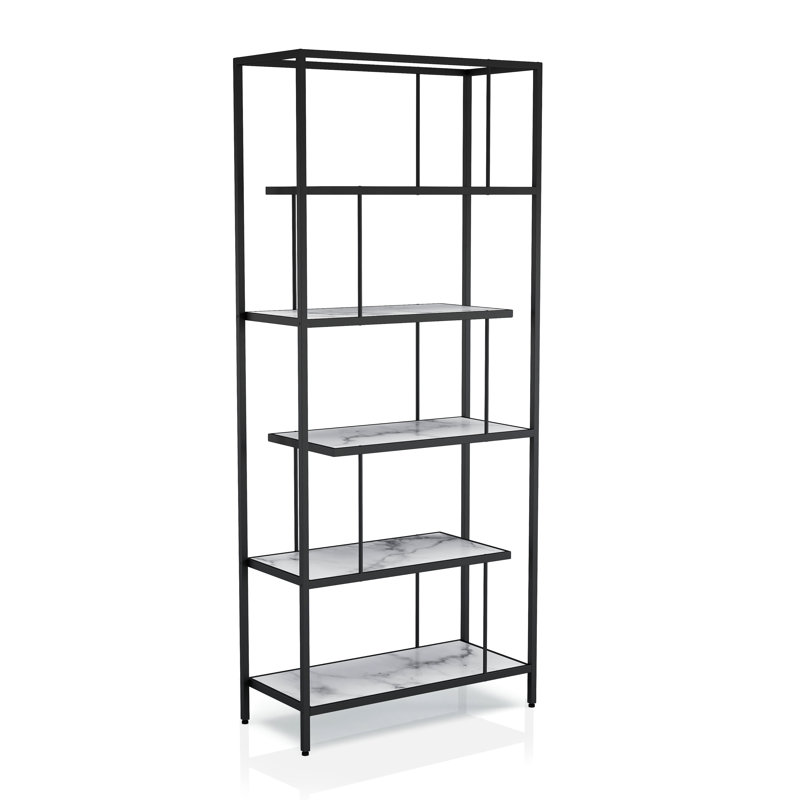 Kyneshia 84''H 5-Shelf Metal Bookcase