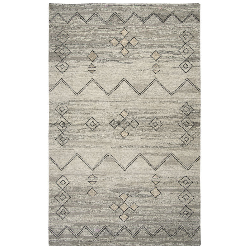 Tapis gris touffeté à la main Bowdoin, Rectangle 3 pi x 5 pi