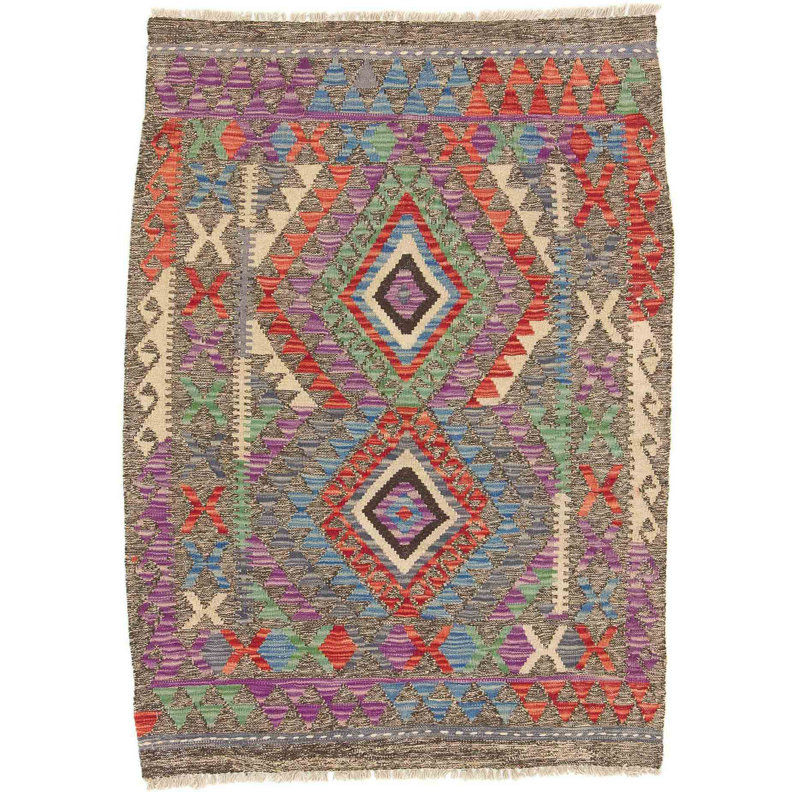 Geometric Wool Hand Woven 86cm X 118cm Area Rug