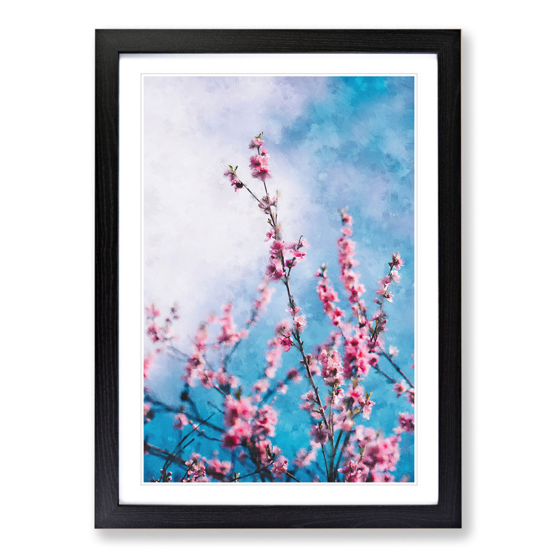 Delicate Cherry Blossom Tree - Picture Frame Graphic Art, 48cm H x 36cm W x 2cm D, Black Framed