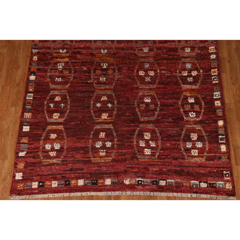 One-of-a-Kind 6'10'' X 9'6'' New Age Wool Area Rug in Red