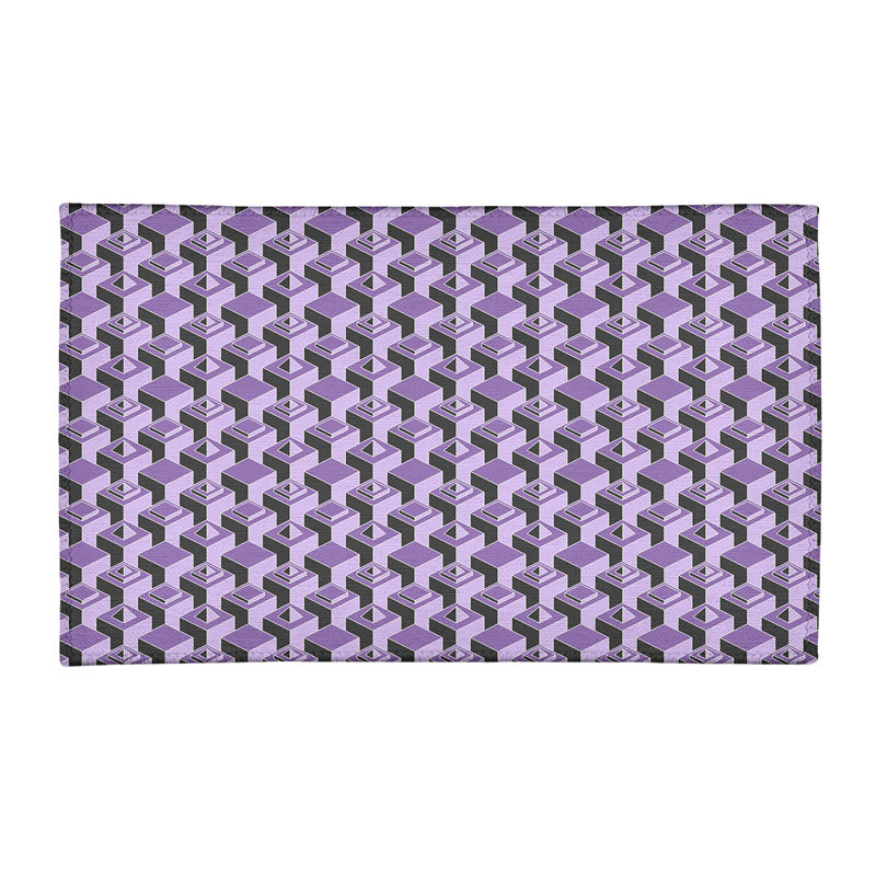Tapis noir/mauve/mauve claire de la zone skyscrapers, Rectangle 2 pi x 3 pi