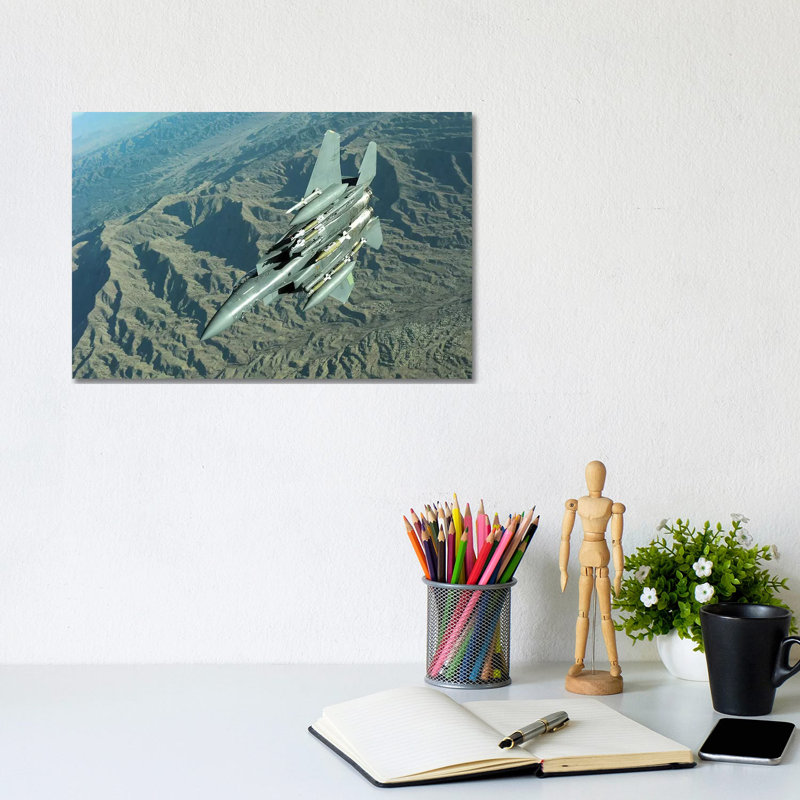 A US Air Force F-15E Strike Eagle On A Combat Patrol Over Afghanistan - Wrapped Canvas Print, 20.32 cm H x 30.48 cm W