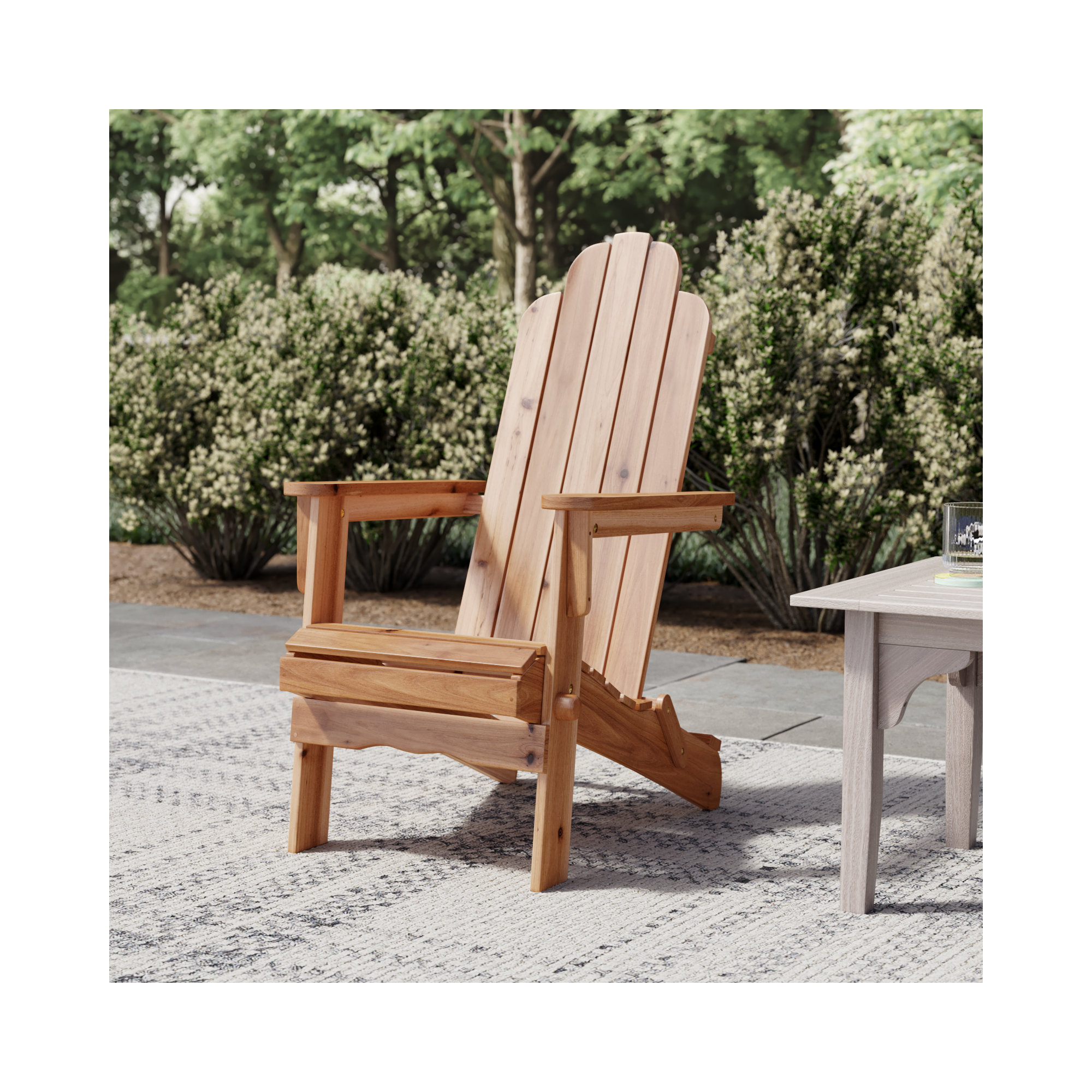 Blackwell Acacia Foldable Outdoor Adirondack Chair, Brown