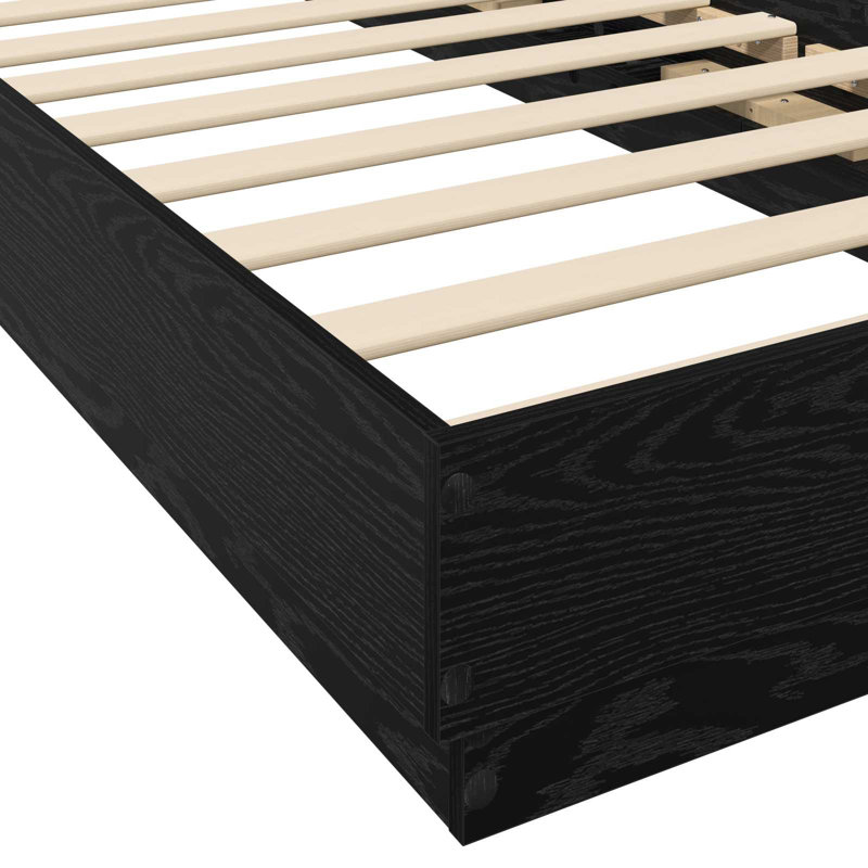 Bed Frame, Black Oak