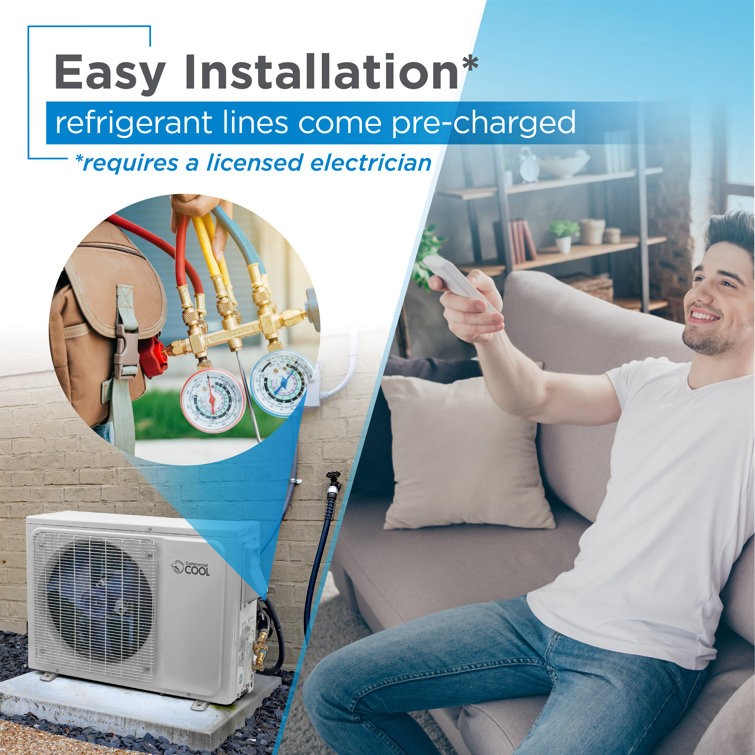 Commercial Cool 12000 BTU Ductless Mini Split Air Conditioner for 550  Square Feet with Heater and Remote Included | Wayfair