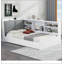 Lit plateforme en bois avec tête de lit, tablettes et 2 tiroirs-430917205