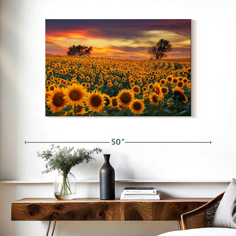 Crépuscule champ de tournesol Alvord, H 26 po x l 39 po