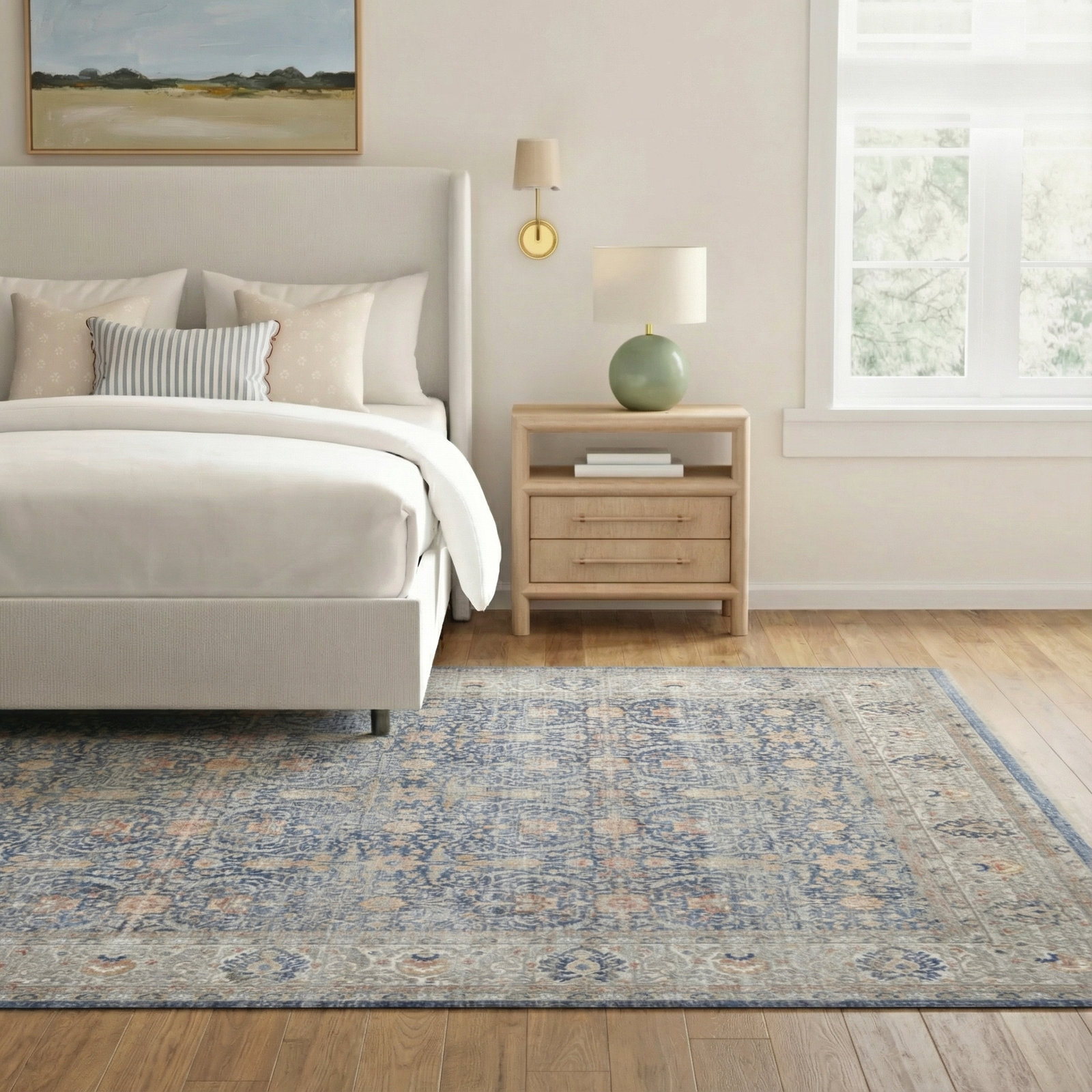 Tabitha Blue Gray Oriental Rug, Rectangle 8'6" x 11'6"