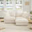 Chenille loveseat with Upholstered Cushion and Convertible Ottoman-1733868094