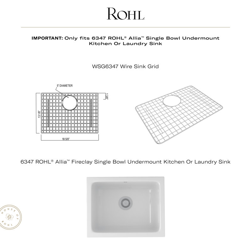 Allia™ Wire Kitchen Sink Grid, Stainless Steel