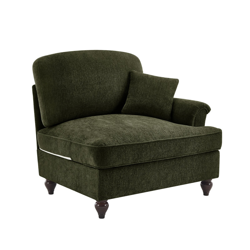 Chenille douce et confortable avec 1 siège, volants amovibles, en forme de fleur pour un intérieur moderne en chenille, une conception à deux styles, des pieds segmentés, un look harmonieux