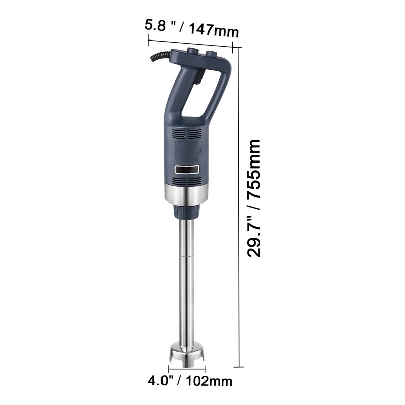 Commercial Immersion Blender 500W Heavy Duty Hand Mixer with 16-Inch Stainless Steel Blade and Variable Speed Control for Soup Sauces and Purees Blue
