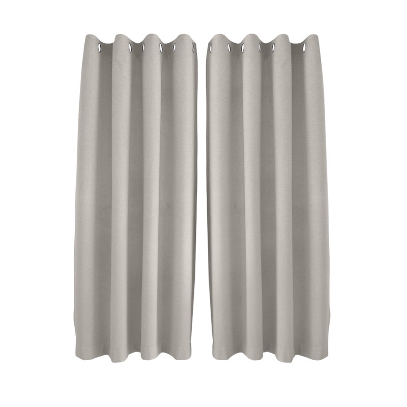 Linen Blend Blackout Curtain Panel Pair, Brown, 117cm Width x 137cm Drop