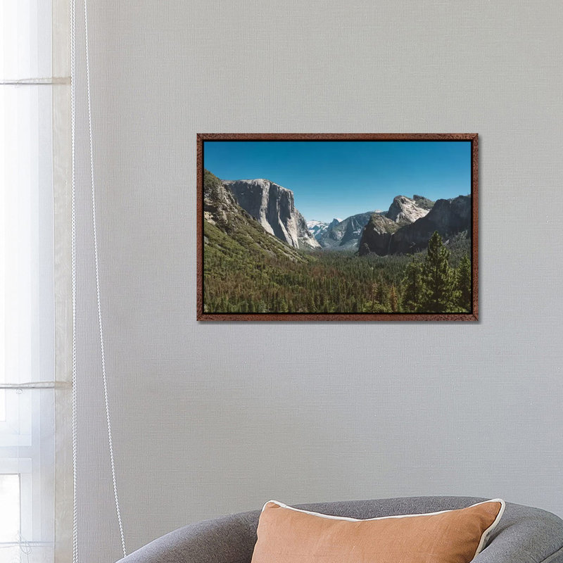 Tunnel View, Yosemite National Park V 1 Piece Wall Art on Canvas, 45.72cm H x 66.04cm W x 3.81cm D, Classic Brown Wood Framed