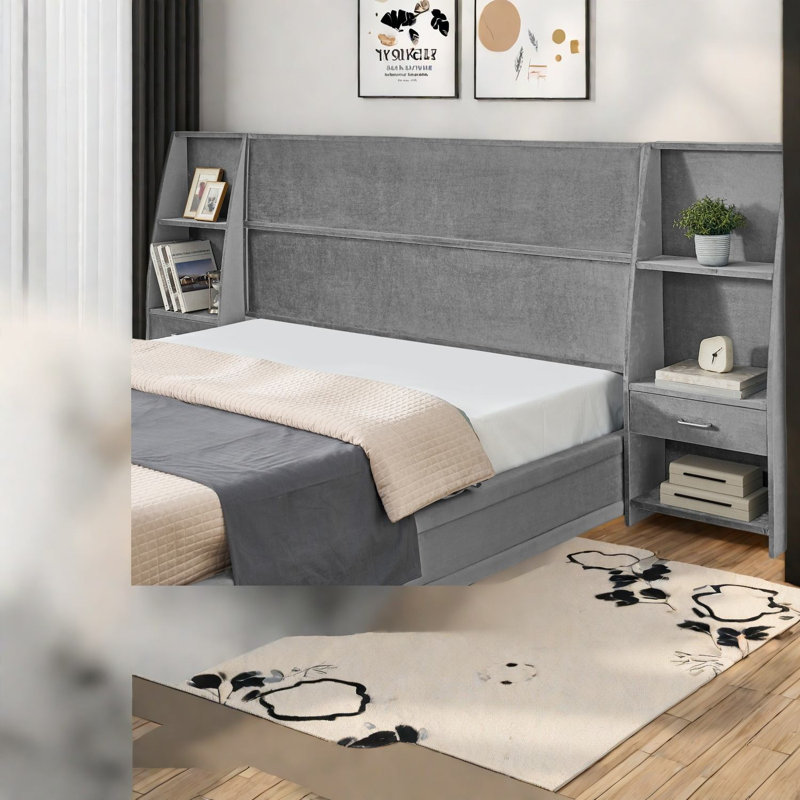 Lit avec rangement et grand lit en MDF
