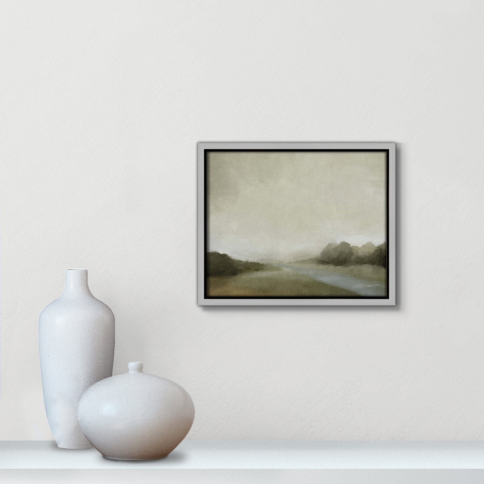Vanora "Lovers Creek" Painting, 9.5" H x 11.5" W, Silver