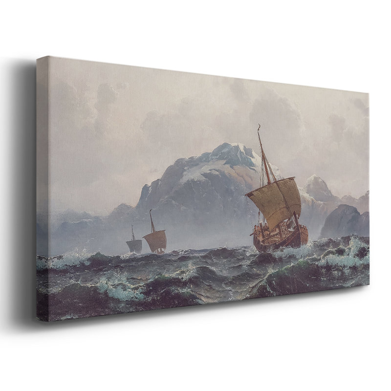 Nautical Series-CECXCVI- Toile tendue avec châssis tendue - Prêt à accrocher, Doré