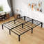 Base de lit plateforme en métal 16 po KING: robuste, aucun sommier requis, rangement sous le lit