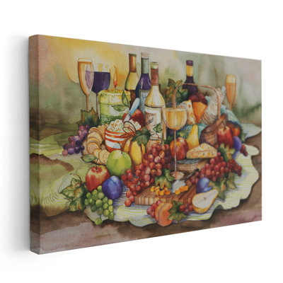 Dégustations de vin - reproduction d'art sur toile