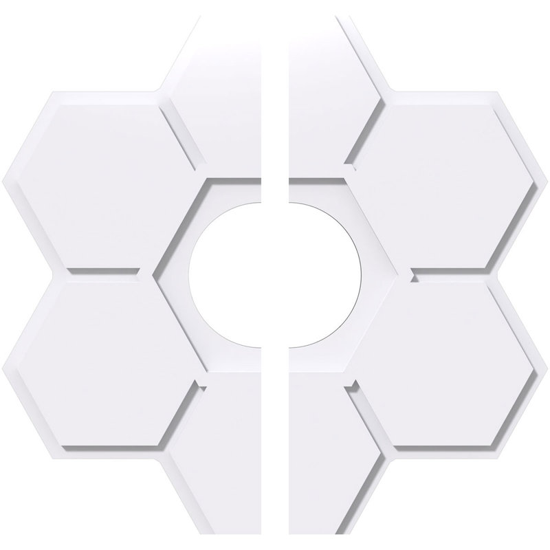 Médaillon de plafond contemporain en PVC de qualité architecturale Daisy, H 1 po x l 32 po x P 32 po