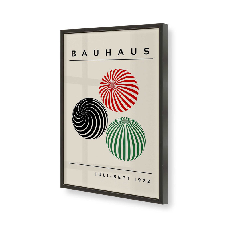 Sphères géométriques du Bauhaus, H 11 po x l 9 po, Cadre photo noir satiné