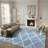 Geometric Blue/White Area Rug-1844973053