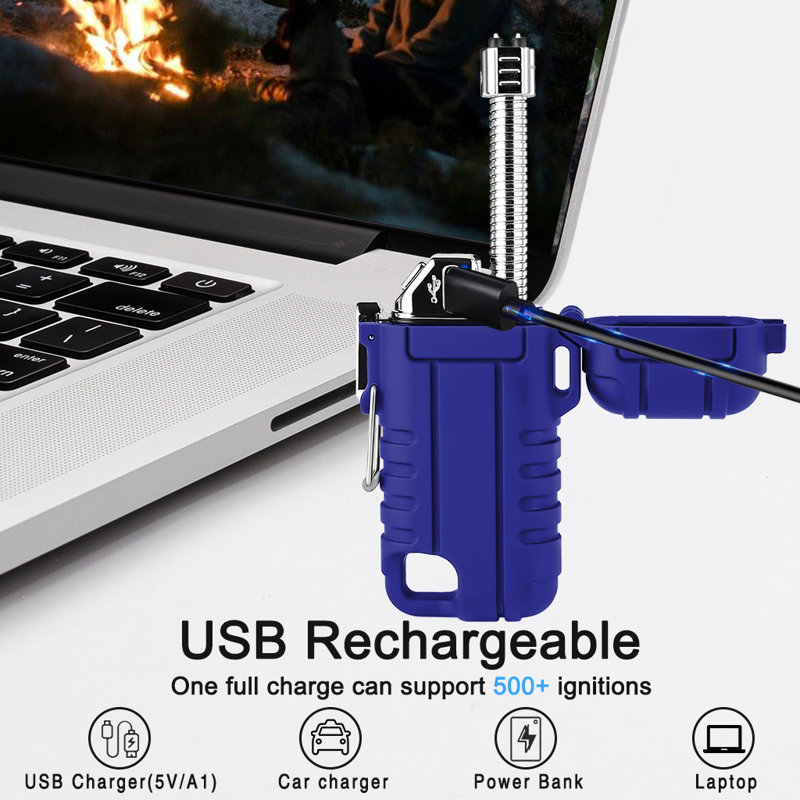 Briquet de survie imperméable, Bleu