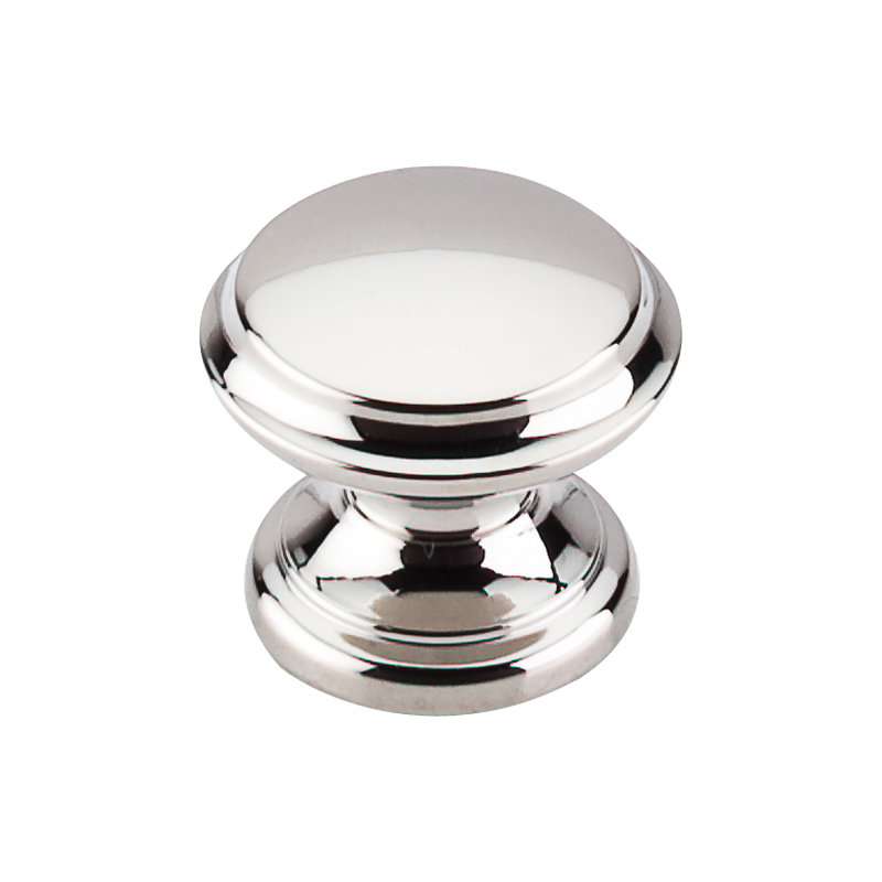 Flat Top 1 3/8" Diameter Round Knob, Polished Nickel