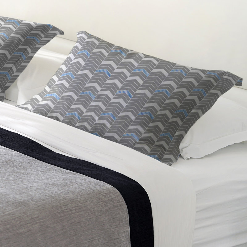 Taie décorative Rhonda, Grand, Microfibre, Bleu