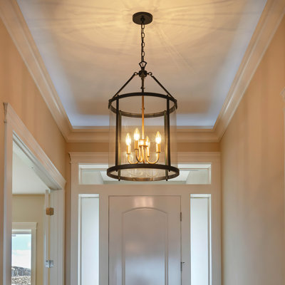 Qudarius 4-Light Dimmable Iron Drum Chandelier