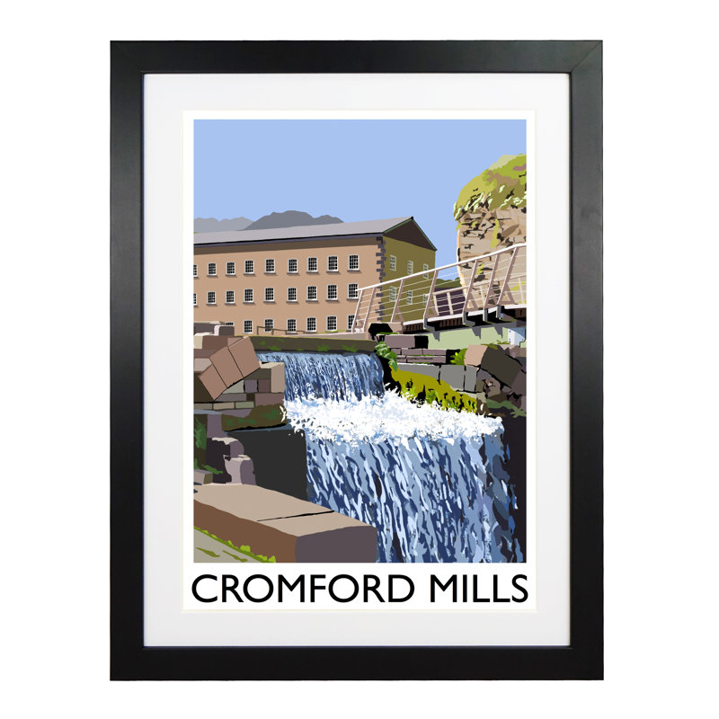 Cromford Mills by Richard O'Neil - Print, 43.5 cm H x 33.5 cm W x 2.2 cm D, Black Wood Frame