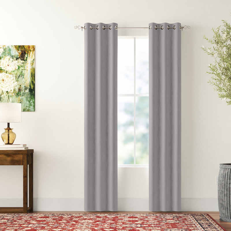 Brick Room Darkening Curtain Pair, Black, 38" W x 84" L