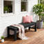 Banc de patio extérieur sans dossier, ensemble de banc de jardin robuste et durable pour porche et parc, noir-510404764-479074919