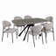 Modern Extendable Dining Table Set for 4, 120-160cm Rectangular Kitchen Table with 4 Upholstered Chairs, Multiple Styles & Colours Available-2096335484