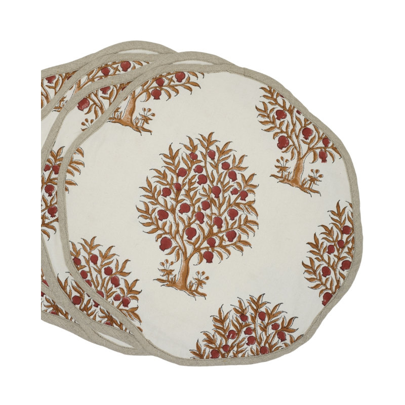 Fabdivine 15"Delicate Edge Scalloped Placemats - Anar