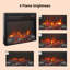 Foyer électrique encastrable 23 po avec ensemble de bûches et flamme réaliste, certifié CSA / UL, 1400 W / 5000 BTU, protection contre la surchauffe, télécommande et minuterie, ultra mince