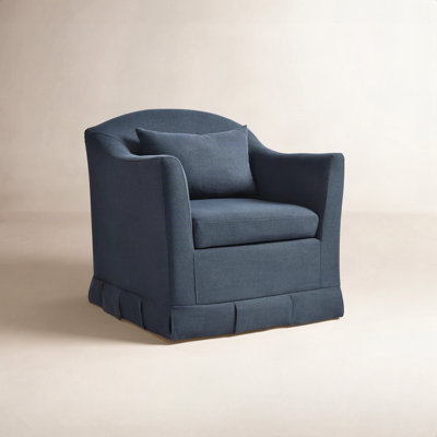 Mcgee Modern Farmhouse Slipcovered Swivel Armchair