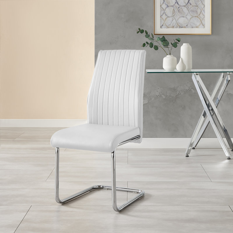 Eubanks 4 - Person Dining Set, White, White